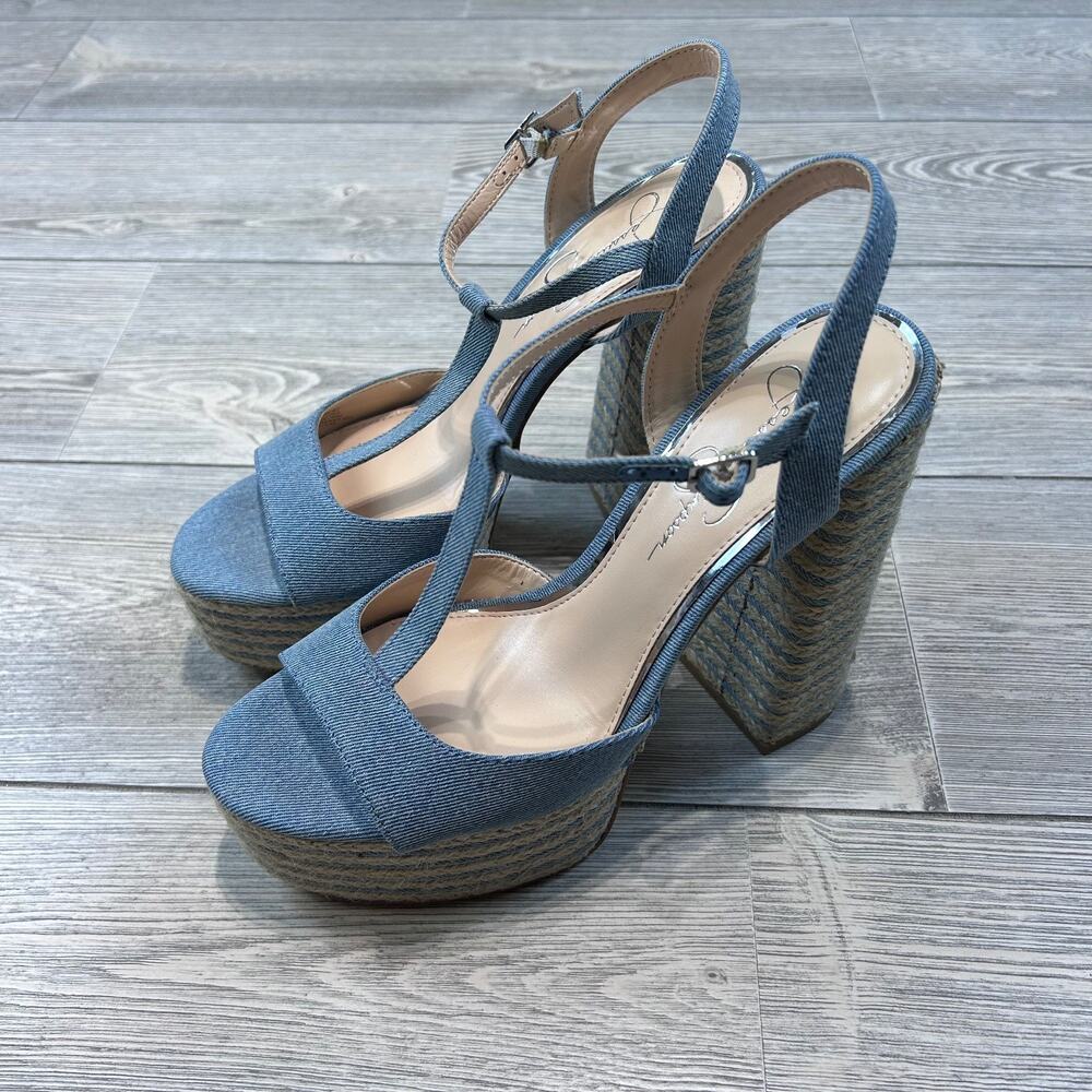 Jessica Simpson Ameeka Platform Heels Medium Blue 9.5M NWT